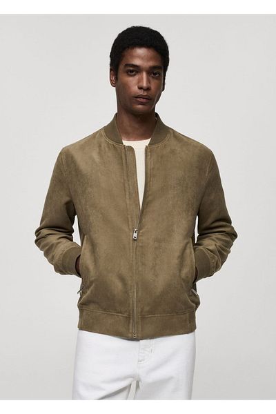 MANGO Man Bomberjacke in Wildlederoptik