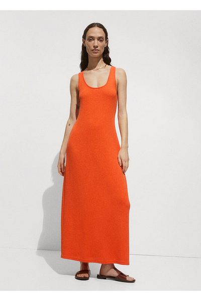 MANGO Woman Rochie tricotată încrucișată la spate