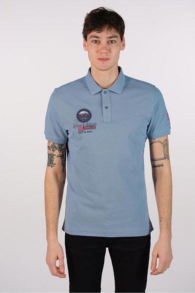 Arma Tricou albastru cu gât polo pentru bărbați Y 22374868701