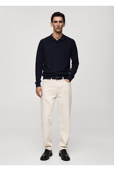MANGO Man Tricou polo cu mânecă lungă