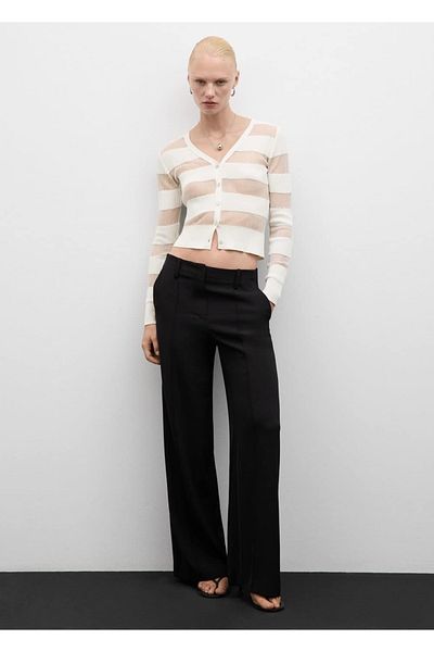 MANGO Woman Semi-Transparent Textured Cardigan