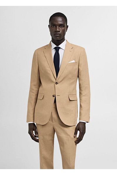 MANGO Man 100% Linen Slim Fit Jacket