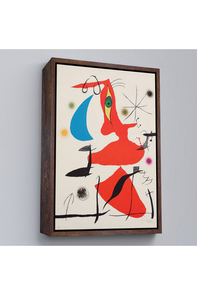 Oxyteez Joan Miro cu cadru din lemn - Pictură abstractă surreală-7365