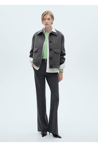 MANGO Woman Wolljacke mit Taschen