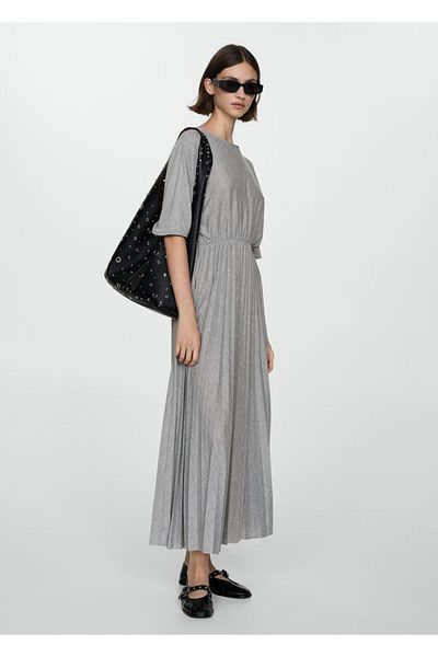 MANGO Woman Kleid mit elastischen Falten an der Taille