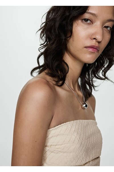 MANGO Woman Drape çizgili elbise
