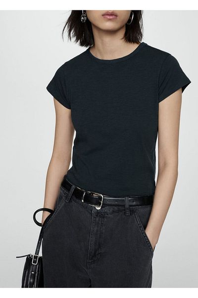 MANGO Woman Short-sleeved T-shirt cotton