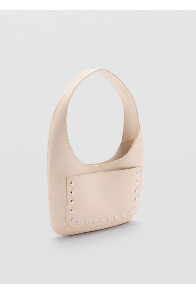 MANGO Woman Ledertasche mit Nieten