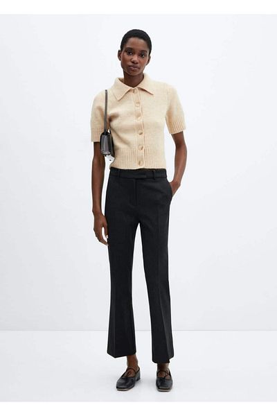 MANGO Woman Short Flared Pants