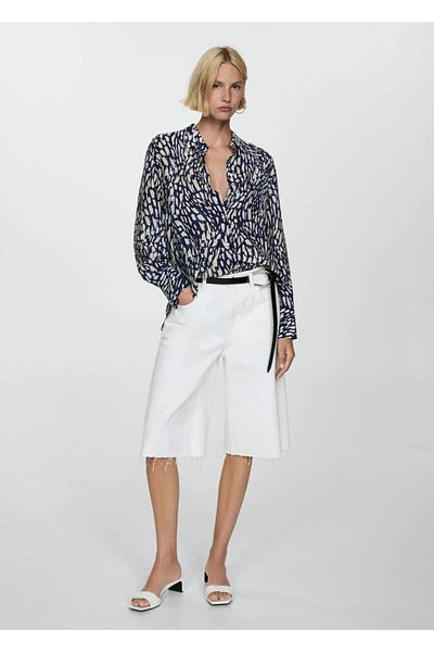 MANGO Woman Cămașă cu model Lyocell