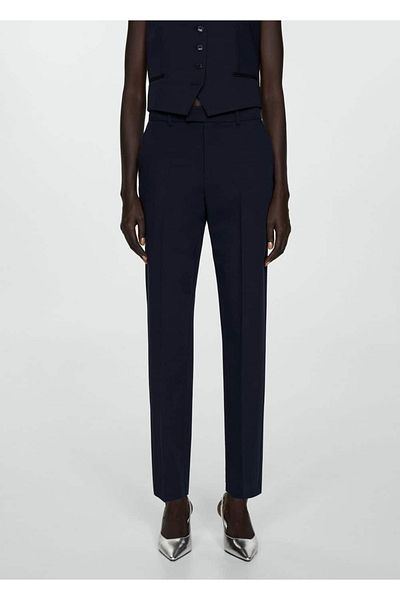 MANGO Woman Straight cut fabric pants