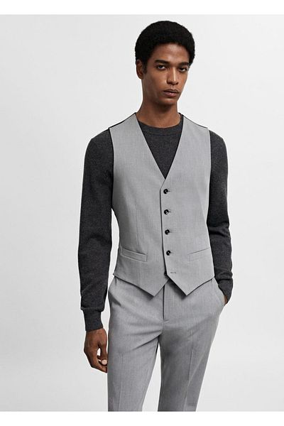 MANGO Man Kamizelka z materiału rozciągliwego Super Slim Fit