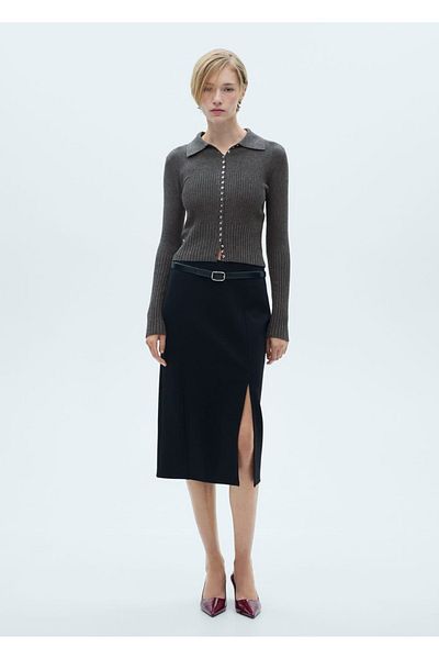 MANGO Woman Pulover cu nasturi decorativi