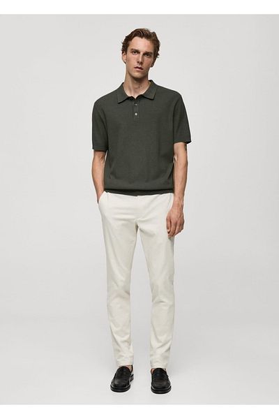 MANGO Man Tricou polo subțire mulat