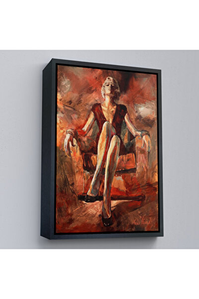 Limitless Sexy Woman Sitting on a Wooden Frame Sofa Painting-7887