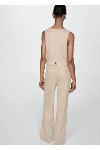 MANGO Woman Düz kesim dökümlü pantolon