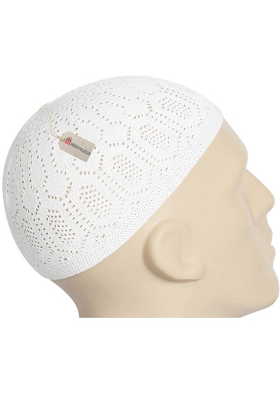 Hediyeleşin MERCAN Prayer Skull, Machine Knitted Flexible Skullcap - 12 Pieces
