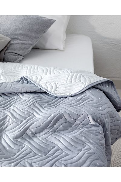 Madame Coco Brie King Size Printed Bedspread - Gray