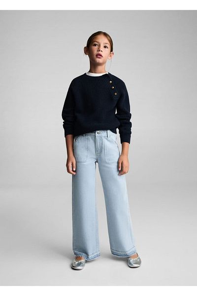 MANGO Kids Pantaloni Wideleg Jean cu buzunare
