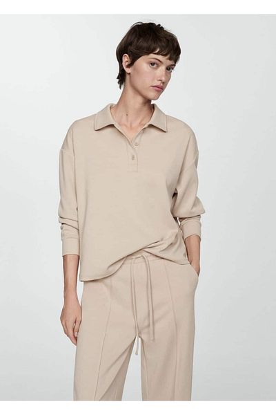 MANGO Woman Hanorac cu gât polo