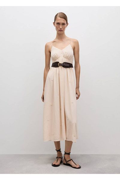 MANGO Woman Dress with Beaded Straps
