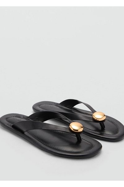 MANGO Woman Sandale din piele cu ornamente