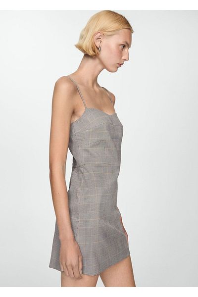 MANGO Woman Checkered Short Dress