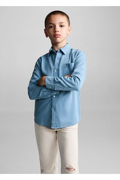 MANGO Kids Džínová košile pravidelného střihu