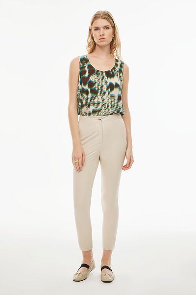 Perspective Beige Forever Regular Fit Women's Trousers - Ankle Length and Pipe Open Leg