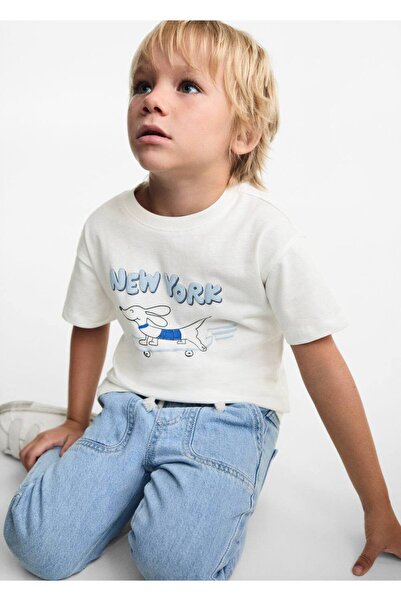 MANGO Baby Βαμβακερό μπλουζάκι με σχέδια