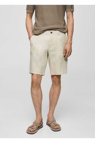 MANGO Man Slim-Fit-Bermudashorts aus 100 % Leinen