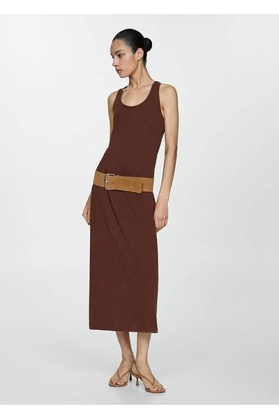 MANGO Woman Πλεκτό φόρεμα σταυρωτής πλάτης