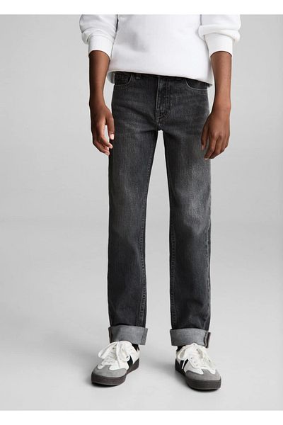 MANGO Kids Jeans mit geradem Schnitt und gekräuselten Beinen