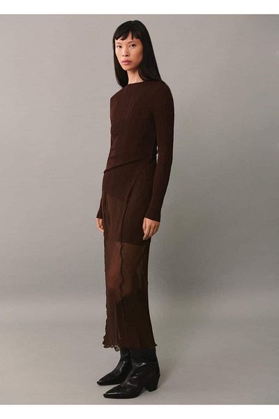 MANGO Woman Полупрозрачна тениска с копчета