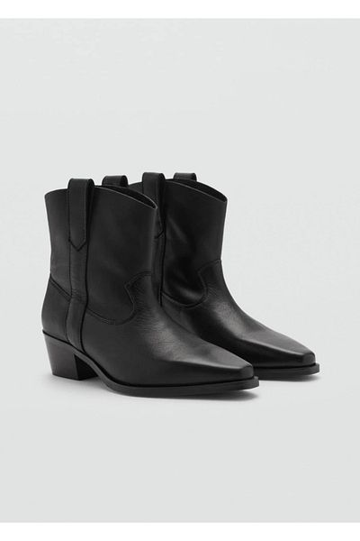 Mango Teen Botine de cowboy din piele