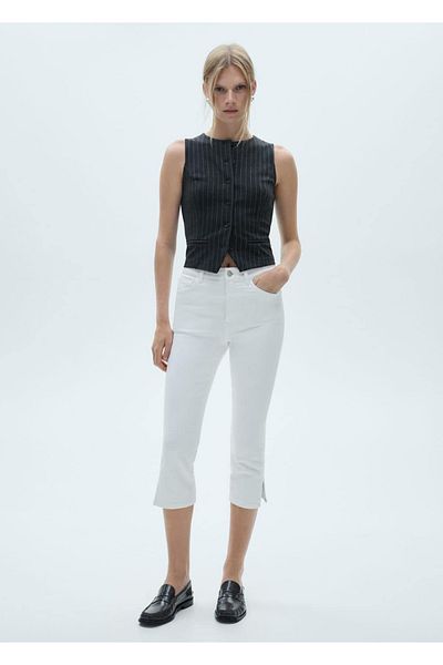 MANGO Woman Blugi capri cu fante laterale