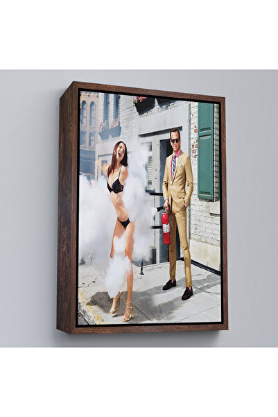 Limitless Man Dealing with a Tube with a Wooden Frame Woman Painting-7755