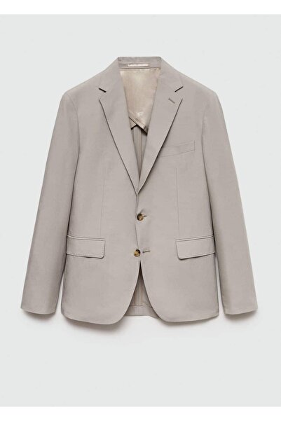 MANGO Man Slim Fit Linen Blend Blazer Jacket