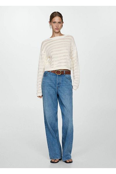 MANGO Woman Openwork Knitted Sweater