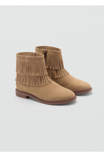 MANGO Kids Cizme din piele cu ciucuri