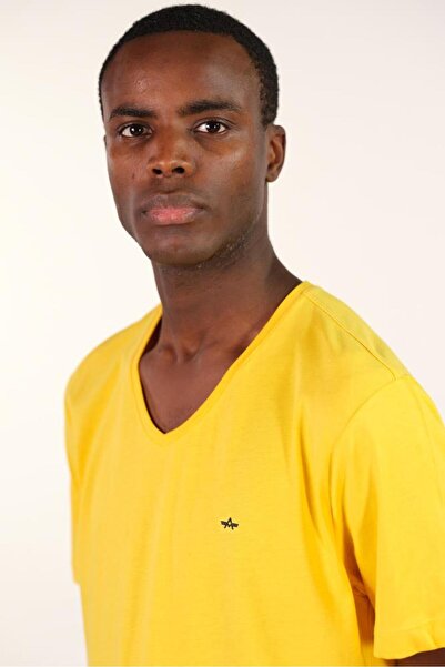 Arma Ανδρικό μπλουζάκι με κίτρινο V λαιμόκοψη Y 22364400101