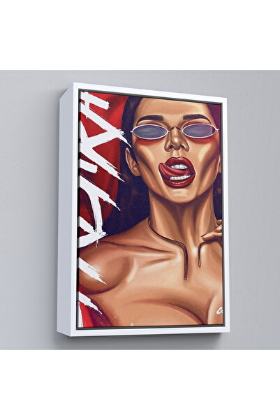 Limitless Woman with Wooden Frame Glasses Painting-7719