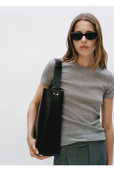 MANGO Woman Short Handle Shopper Bag