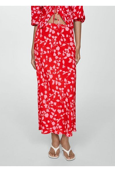 MANGO Woman Langer Rock mit Muster