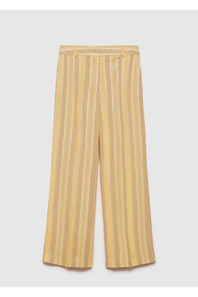 MANGO Woman Düz çizgili pantolon