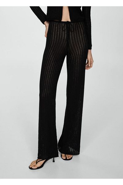 MANGO Woman Straight Cut Knitwear Trousers