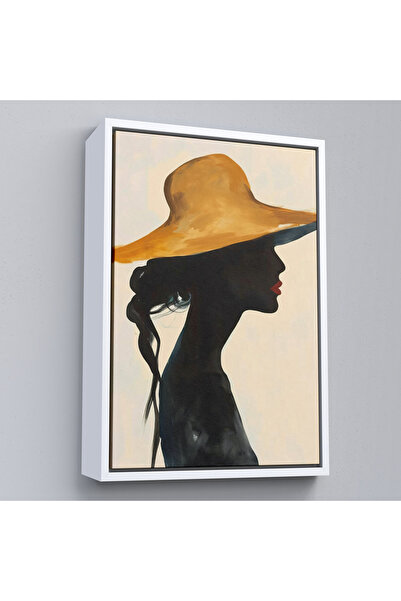 Home Woman Silhouette with Wooden Frame Painting-7568