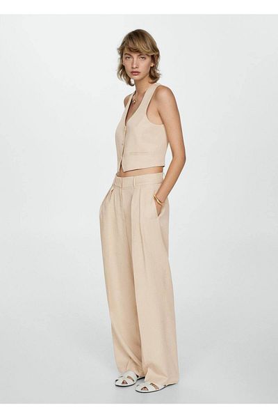 MANGO Woman Wideleg Lyocell Pants
