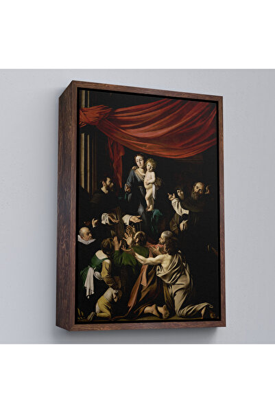 TAKI DERYASI Caravaggio cu ramă din lemn - Tabloul Madonna Rozariului - Madonna of the Rosary-7360