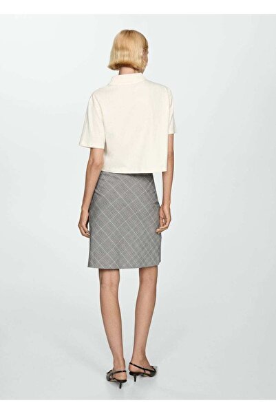 MANGO Woman Crop Polo Shirt - Λεπτομέρεια ρίγας